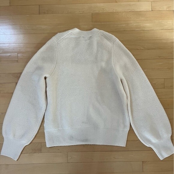 Madewell Melwood Square Neck Coziest Yarn Pullover Sweater Antique Cream XL - Picture 4 of 12